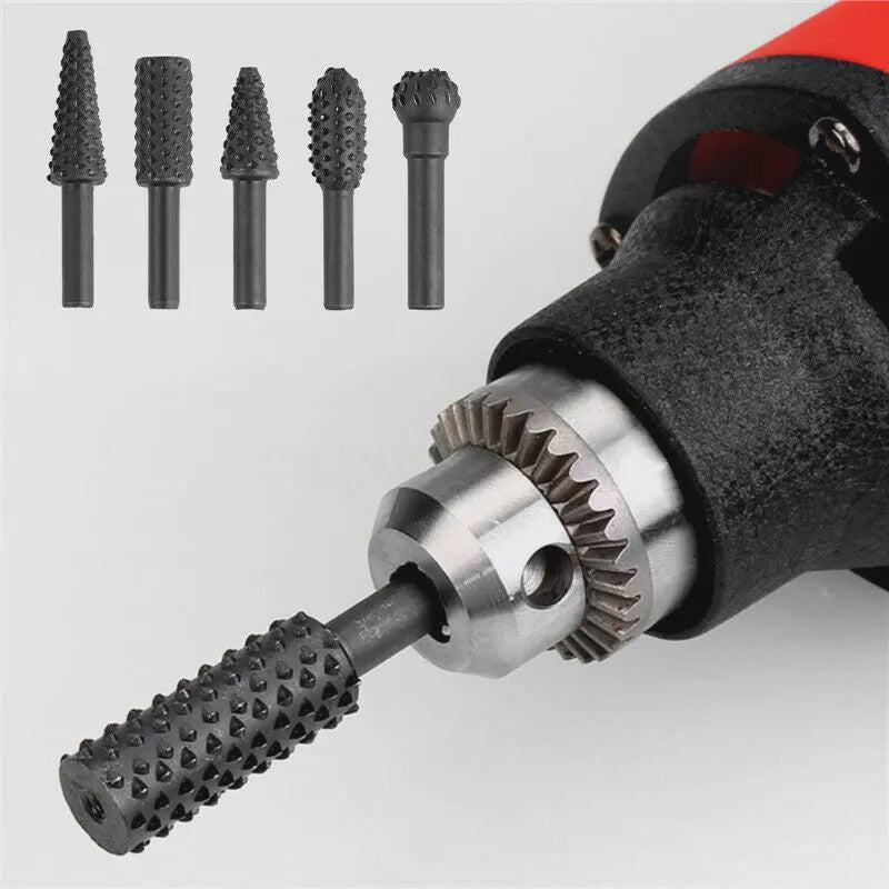 5-delige Houtsnijset Boren - Rotatie Burr Bits voor Houtbewerking