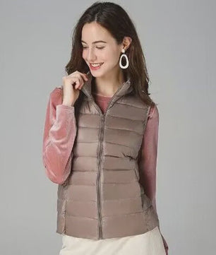 Stijlvolle Dames Bodywarmer - Lichtgewicht & Warm met Witte Eendendons Vulling