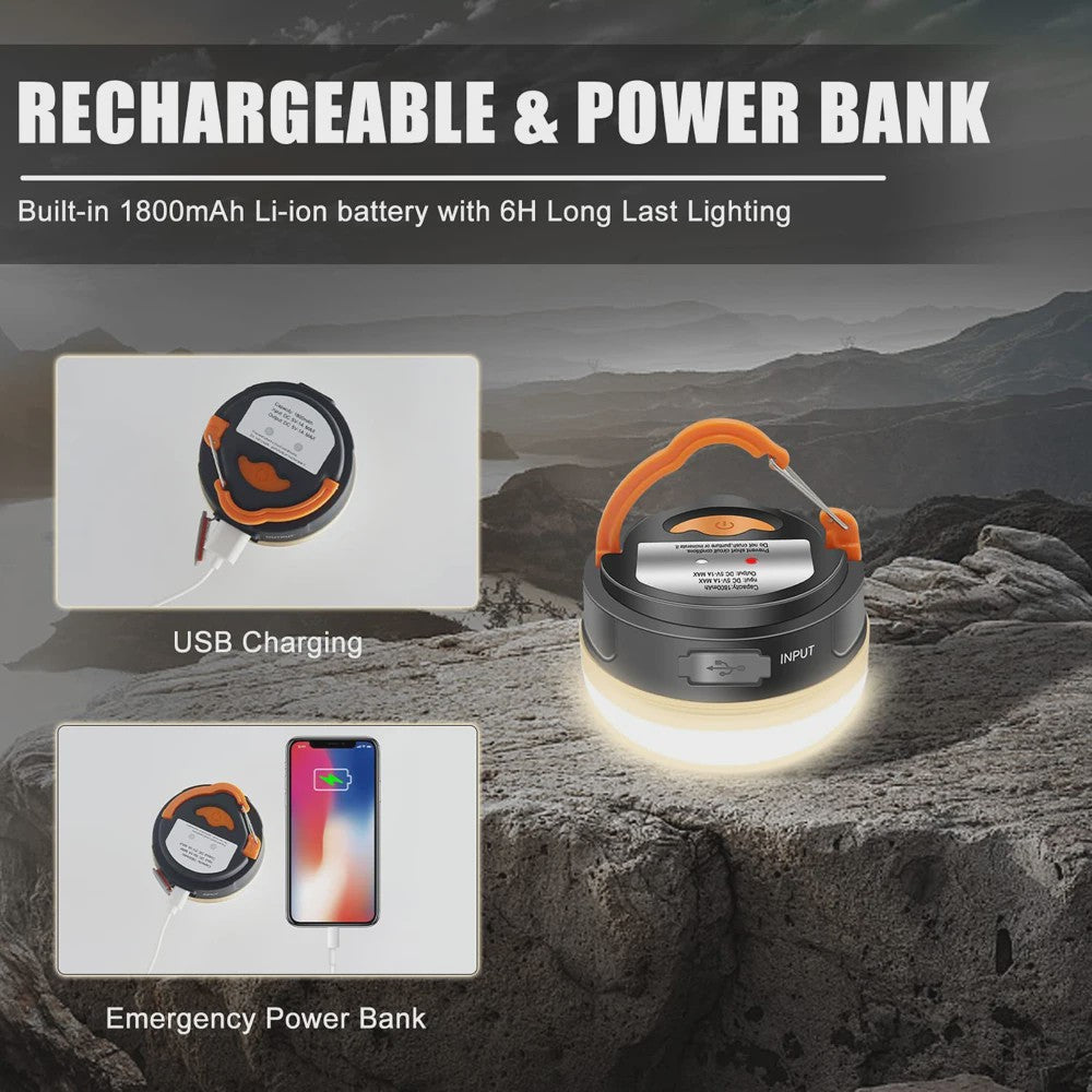 Krachtige 10W USB Oplaadbare Camping Lantaarn - Draagbare Tentlamp met 1200mAh Batterij