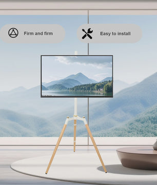 Vrijstaande TV Standaard Tripod voor 32-65 inch Schermen | Kantelbaar & In Hoogte Verstelbaar | Wit