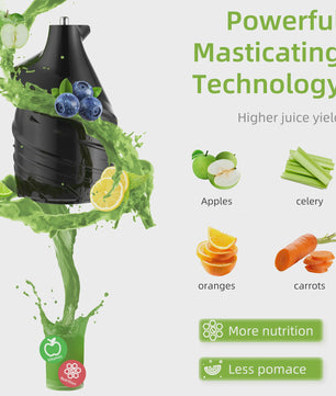 BioloMix Slowjuicer 200W met Brede Vulopening (75mm) voor Hele Fruit & Groenten