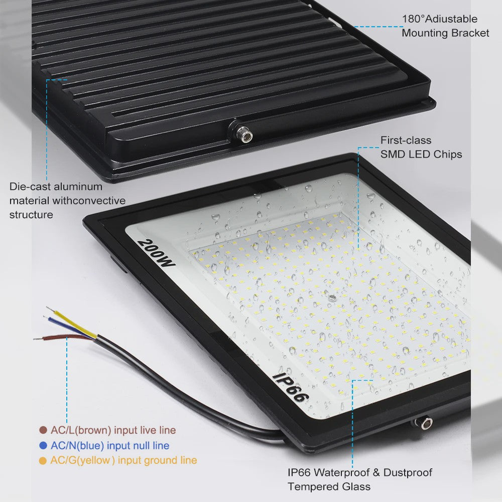 Krachtige LED Floodlight 50W-300W IP66 Waterdicht - Koel Wit 6500K
