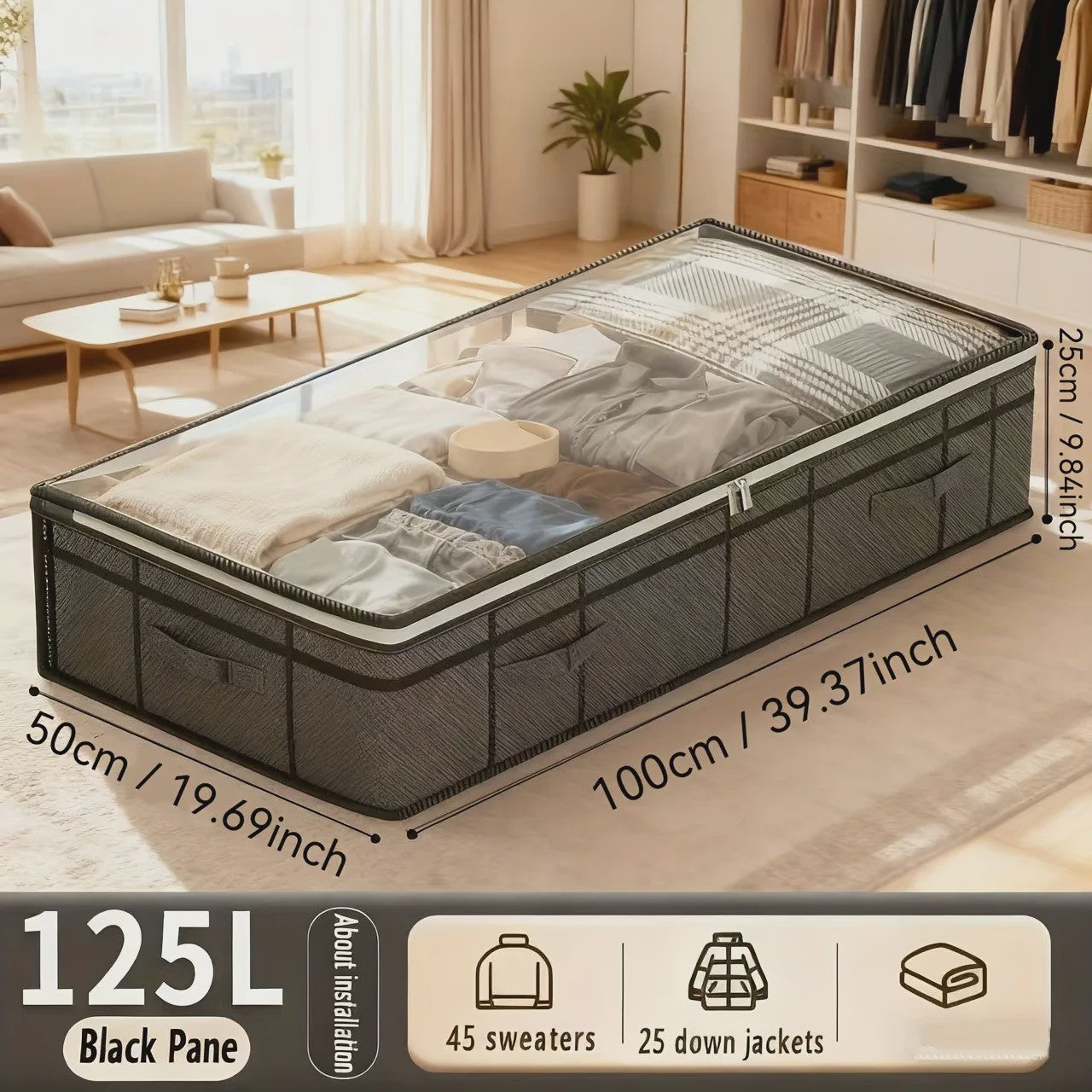 Opvouwbare Opbergbox Onder het Bed - Ruime Non-Woven Organizer voor Kleding & Dekens