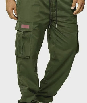 Herfst/Zomer Heren Cargo Werkbroek met Koordsluiting en Meerdere Zakken
