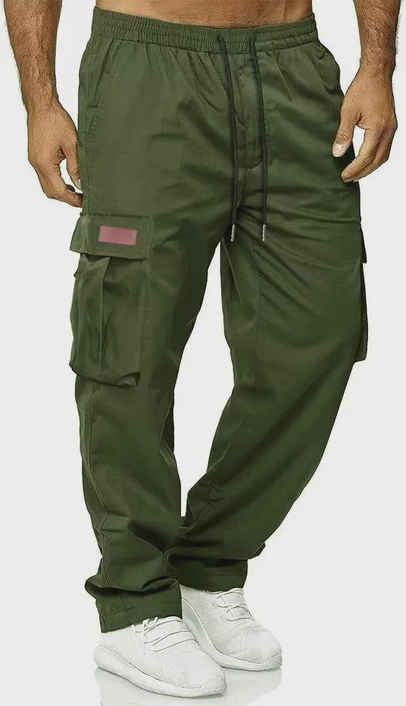 Herfst/Zomer Heren Cargo Werkbroek met Koordsluiting en Meerdere Zakken