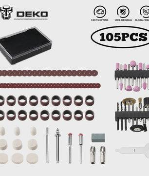 DEKO Accessoireset voor Roterende Gereedschappen: Schuren, Slijpen, Polijsten & Snijden