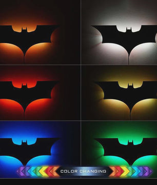 Creatieve 3D Bat-logo Wandlamp met RGB LED en Afstandsbediening