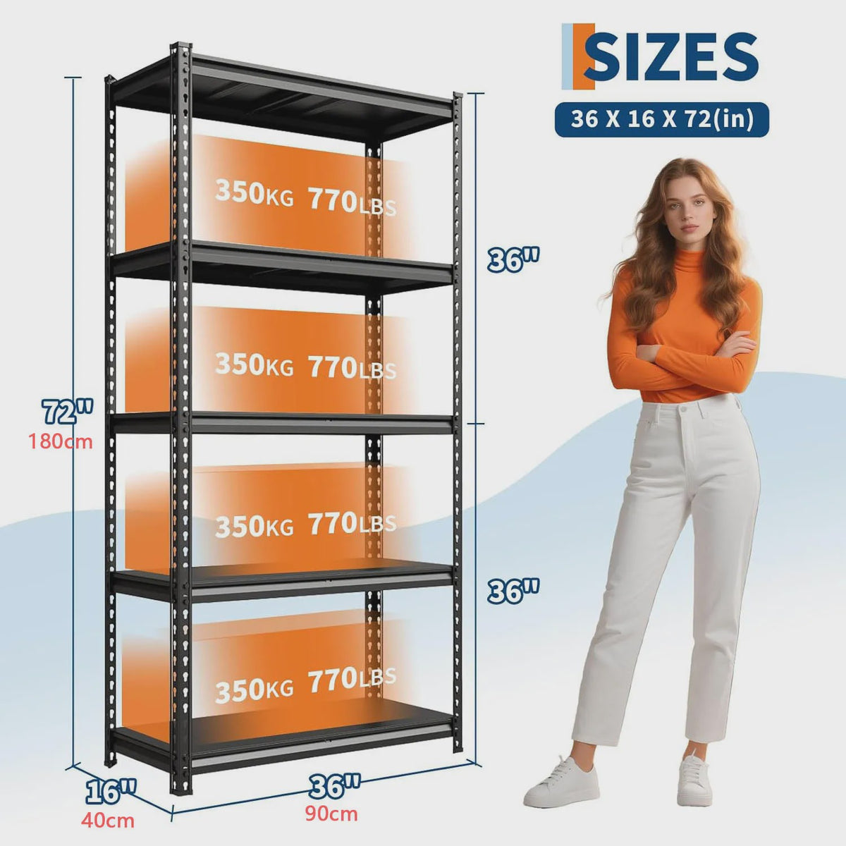 Robuust Stalen Stellingkast 3 of 5 etages - Verstelbaar voor Garage, Keuken, Werkplaats