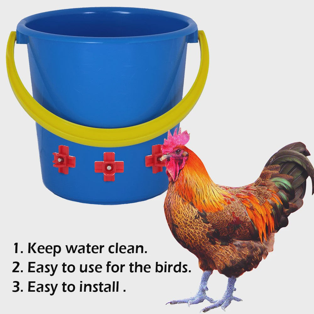 12x Automatische Kippen Drinkbakjes met Nippel - Kippen, Quails en Vogels