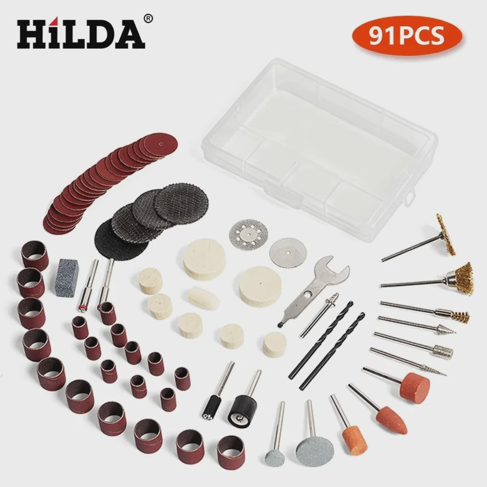 HILDA 91-delige Rotary Tool Accessoireset voor Dremel en Vergelijkbare Gereedschappen