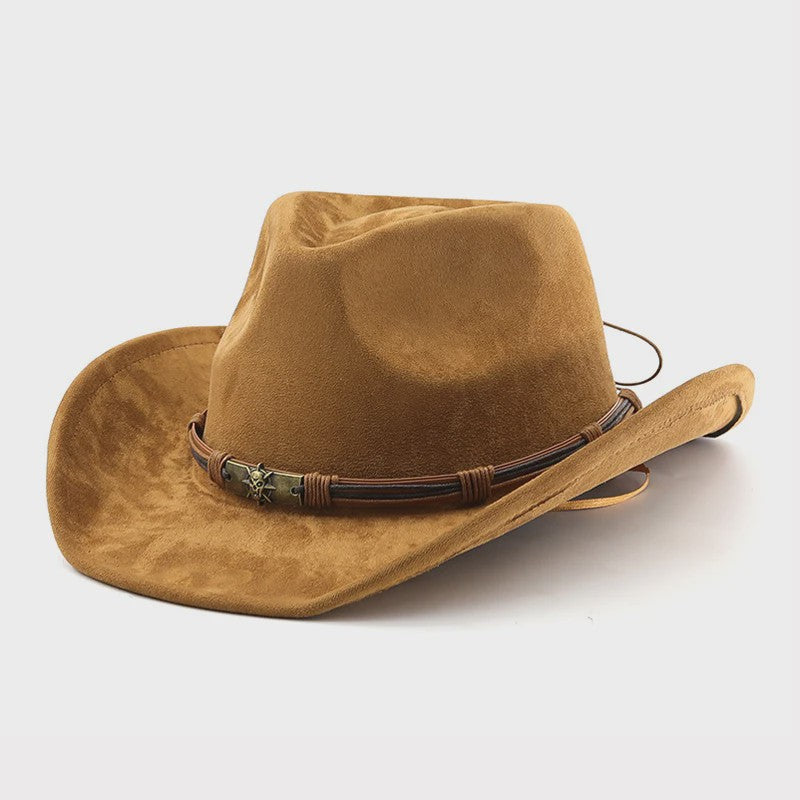 Vintage Suède Western Cowboyhoed voor Heren en Dames - Stijlvolle Jazz Hoed voor Outdoor en Reizen