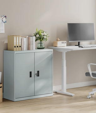 Afsluitbare Metalen Archiefkast met Slot en Verstelbare Legging - Kantoor & Printerkast
