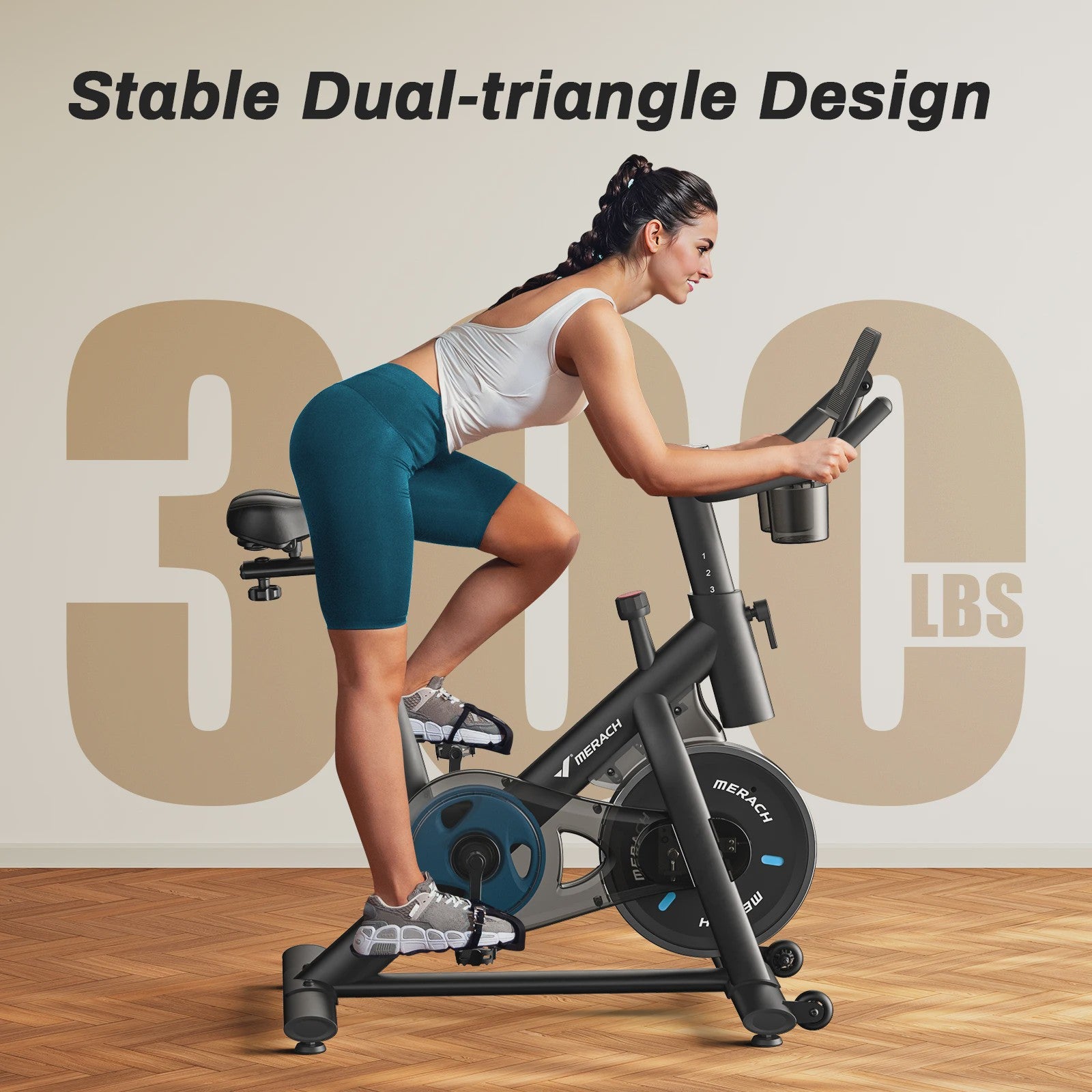 MERACH Hometrainer Fiets met Tablet Houder - Stil, Laag Geluidsniveau, 125kg Draagvermogen
