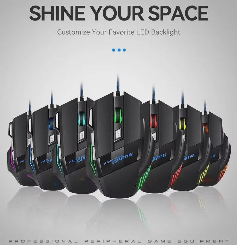 RGB Gaming Muis met 7 Knoppen en 2400 DPI - Ergonomisch & Bedraad