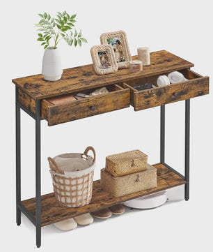 Stijlvolle Console Tafel met 2 Lades - Halmeubel, Bijzettafel of Sofa Tafel