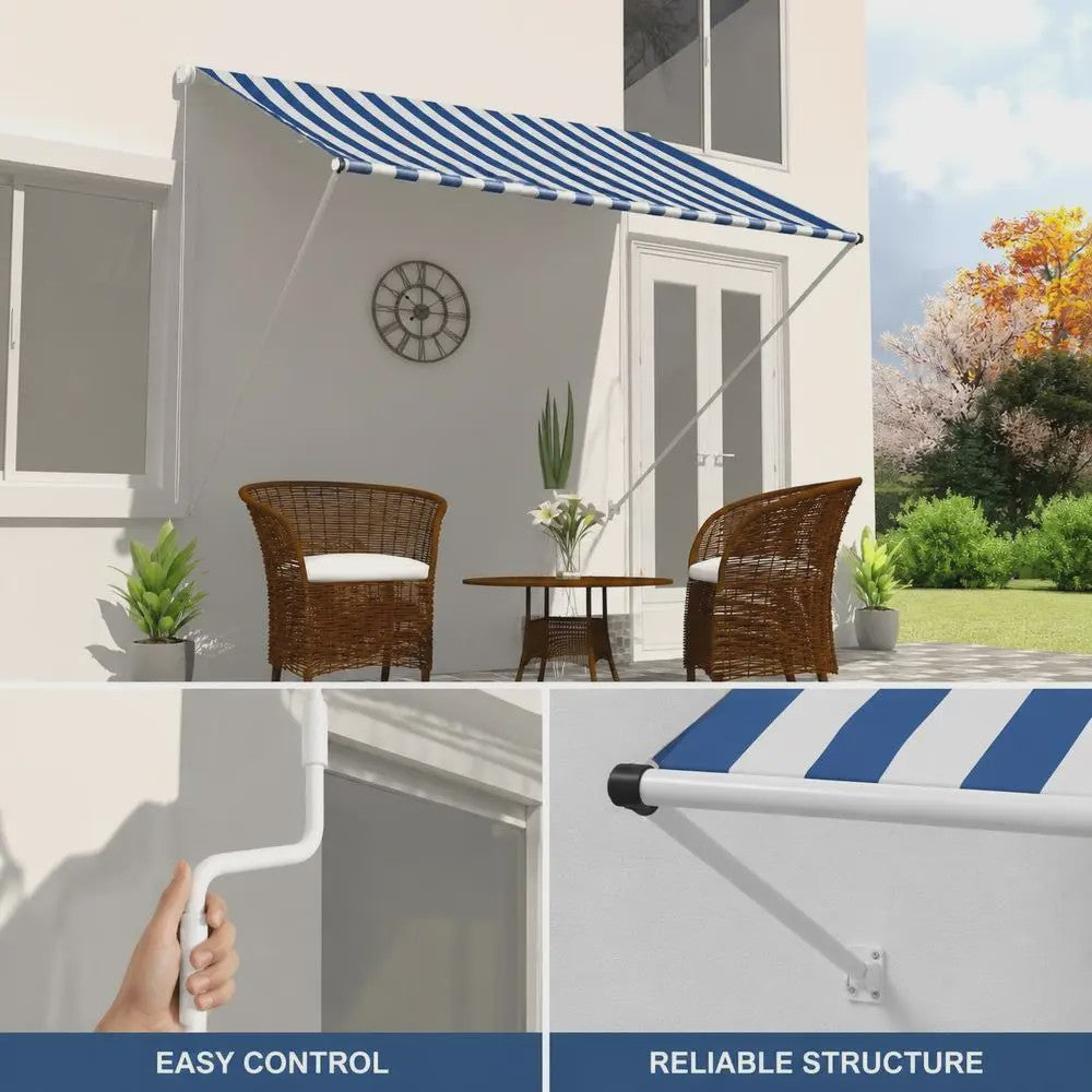 Intrekbare Zonwering 150x150 cm - Waterafstotend Doek & Stevig Stalen Frame - Balkon & Terras