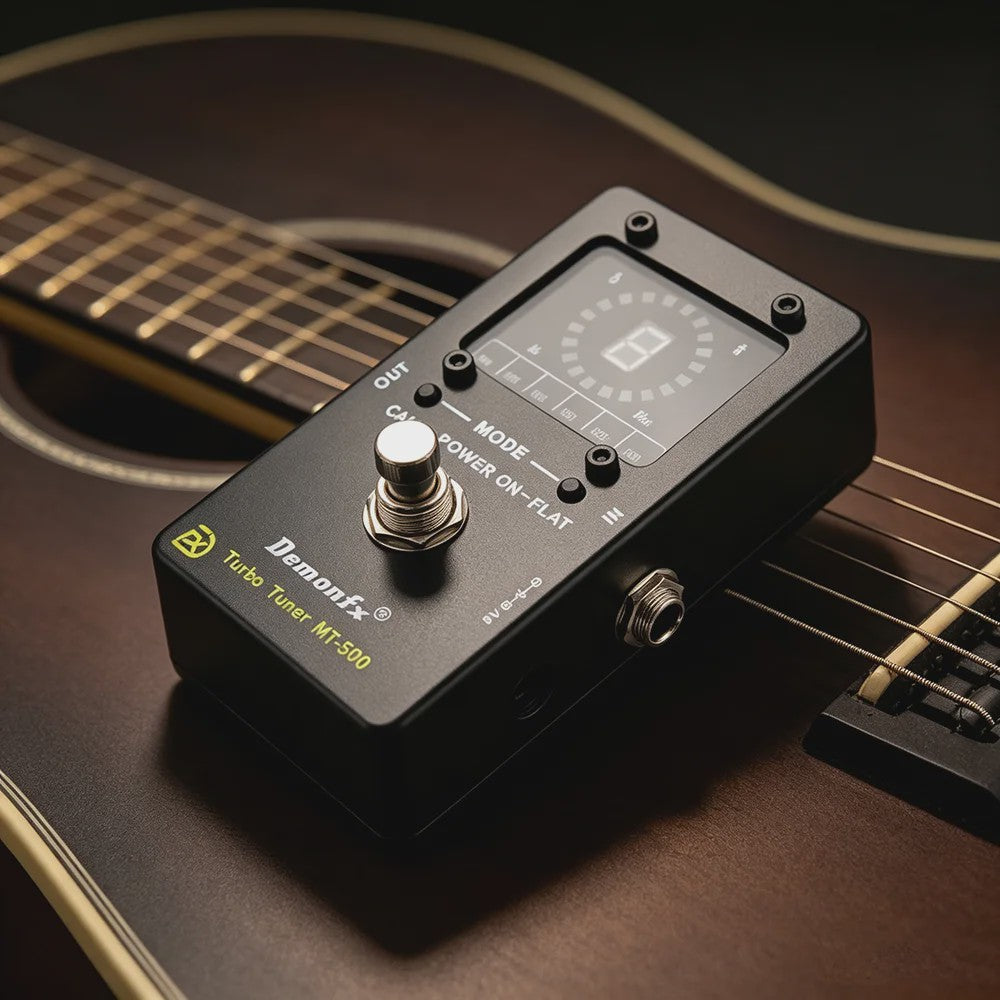Demonfx MT-500 Turbo Tuner: Nauwkeurige Gitaar & Bas Stemmer met Programmeerbare Modi