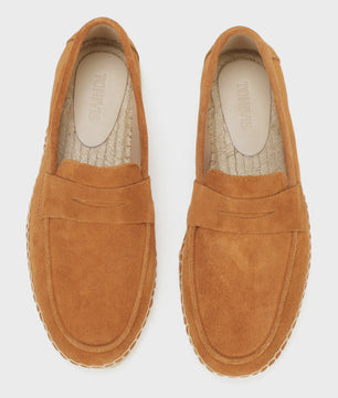 Heren Espadrilles Instappers van Suède Leer met Jute Zool - Casual Zomerschoenen