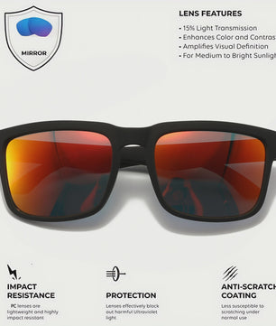 4-delige Set Vierkante Sportzonnebrillen met Designer Tempelpatroon - UV400 Bescherming