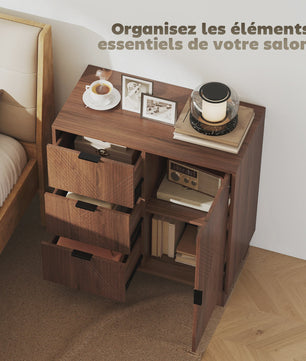 Stijlvolle Houten Buffetkast met 3 Lades en Deur - Ideaal voor Woonkamer & Keuken