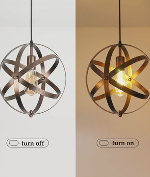 Industriële Metalen Hanglamp - Sfeervolle Bolvormige Kooi Lamp met E27 Fitting
