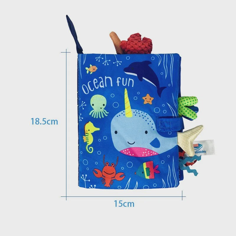 Interactief Stoffen Babyboek met Geluid & Sensopatische Elementen (0-36 Maanden)