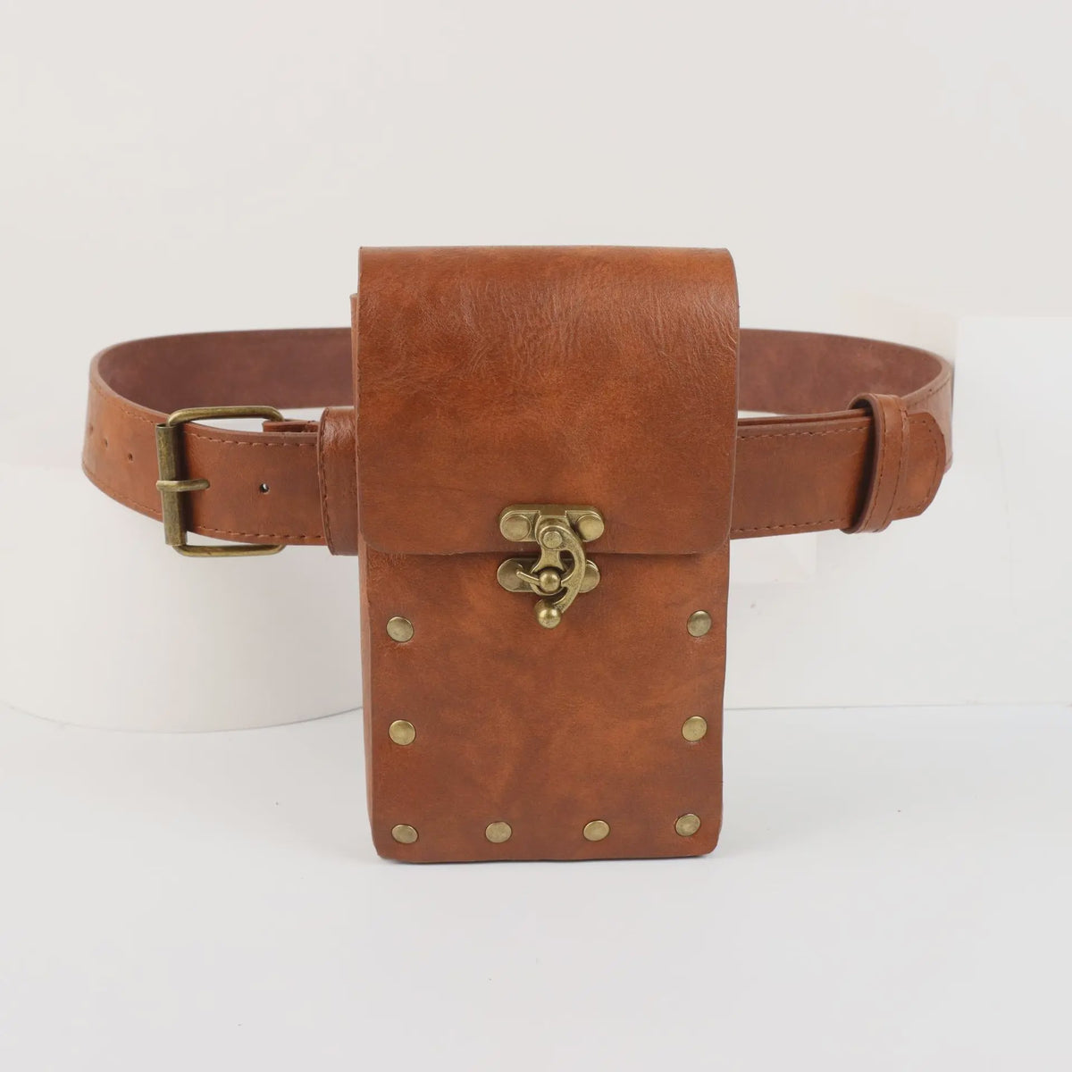 Steampunk Middeleeuwse Lederen Telefoon Portemonnee Tas met Riem - Cosplay Accessoire