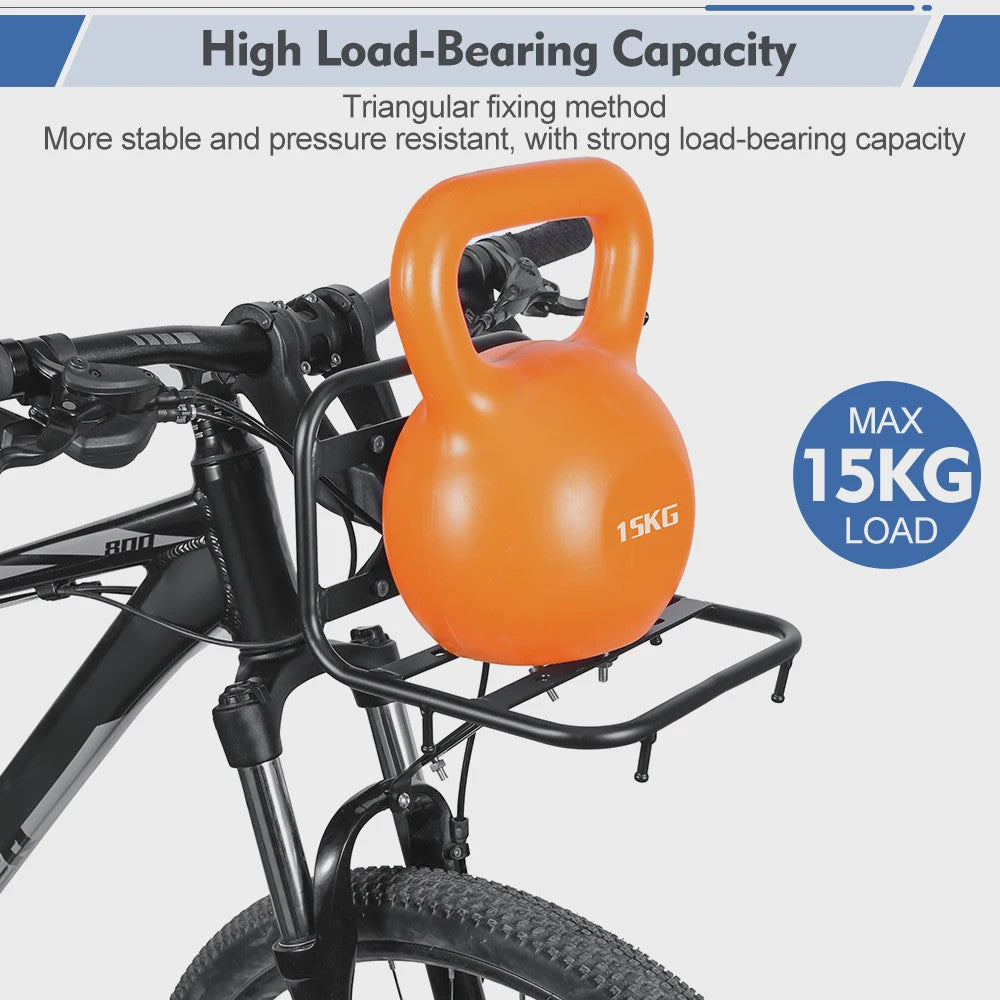 NEWBOLER Fiets Voordrager Bagagerek - Robuust IJzeren MTB Fiets Accessoire met 15kg Draagvermogen