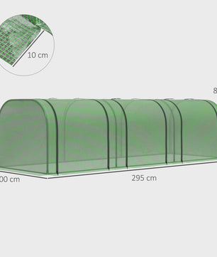 Outsunny Mini Kweekkas voor Tuinplanten - 295x100x80 cm - Groen