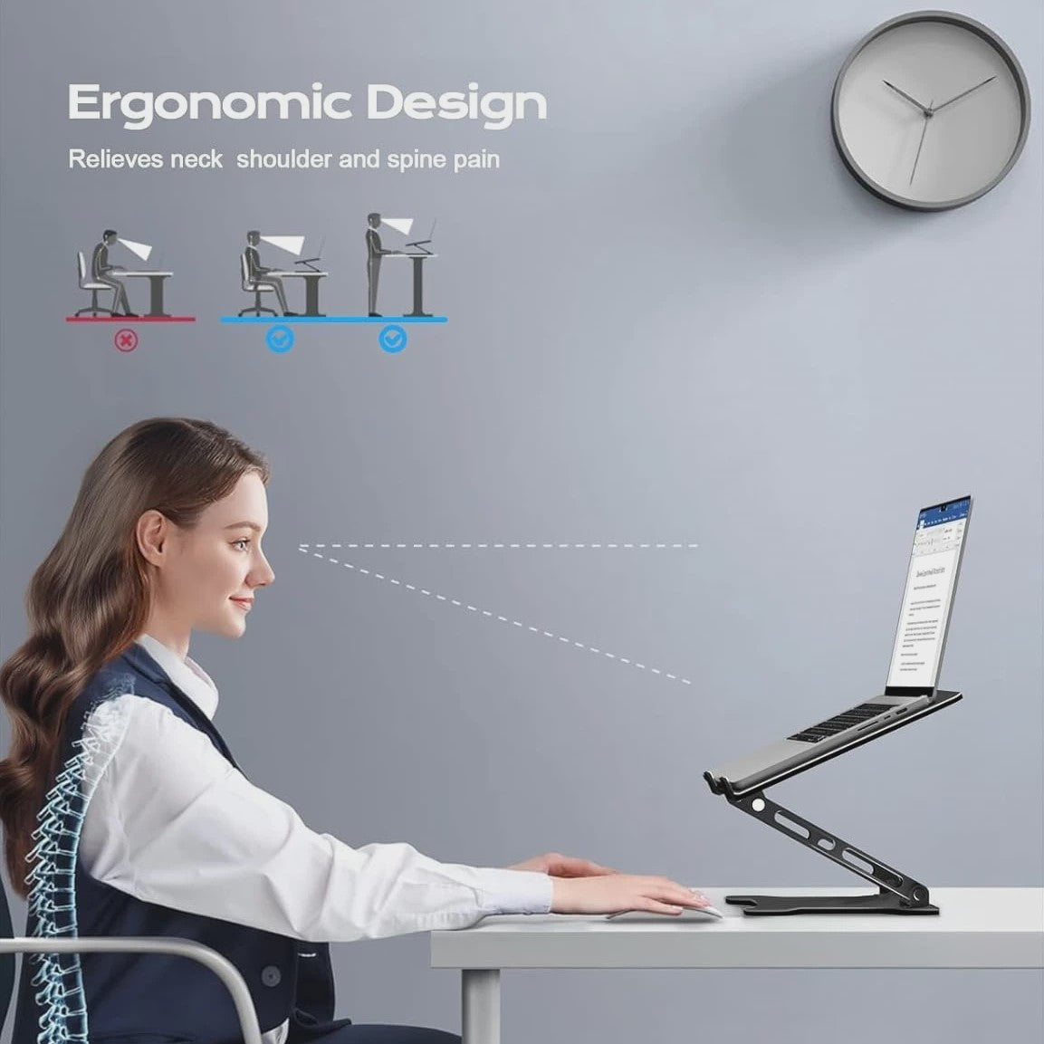 Verstelbare Aluminium Laptop & Tablet Stand - Draagbaar, Opvouwbaar & Koelend