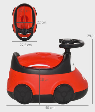 Homcom Kinder Potty Trainingsstoel met Stuur en Deksel - Rood