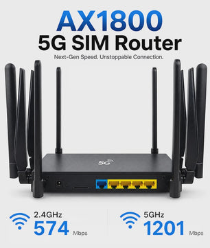 OPTFOCUS 5G CPE Router AX1800 WiFi 6 met 10 Antennes - Hoge Snelheid Draadloze Modem