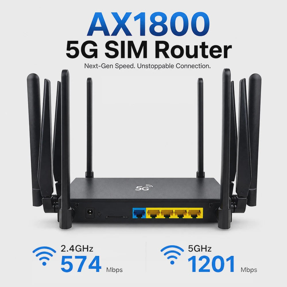 OPTFOCUS 5G CPE Router AX1800 WiFi 6 met 10 Antennes - Hoge Snelheid Draadloze Modem