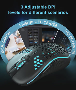 Draadloze RGB Honeycomb Muis - Lichtgewicht, Oplaadbaar & Instelbare DPI