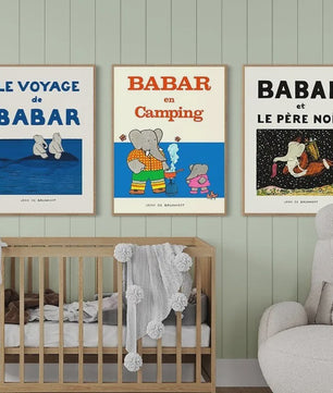 Babar Poster Canvas - Sprookjes Kunst voor Kinderkamer & Babykamer Decoratie