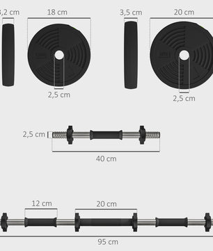 Verstelbare Dumbbells Set 15KG met Antislip Handvatten