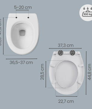 Songmics Toiletbril Urea-Duroplast met Soft Close en Antibacteriële Eigenschappen