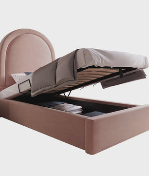 Roze Velvet Kinderbed 90x200 cm met Opbergruimte - Stijlvol en Comfortabel