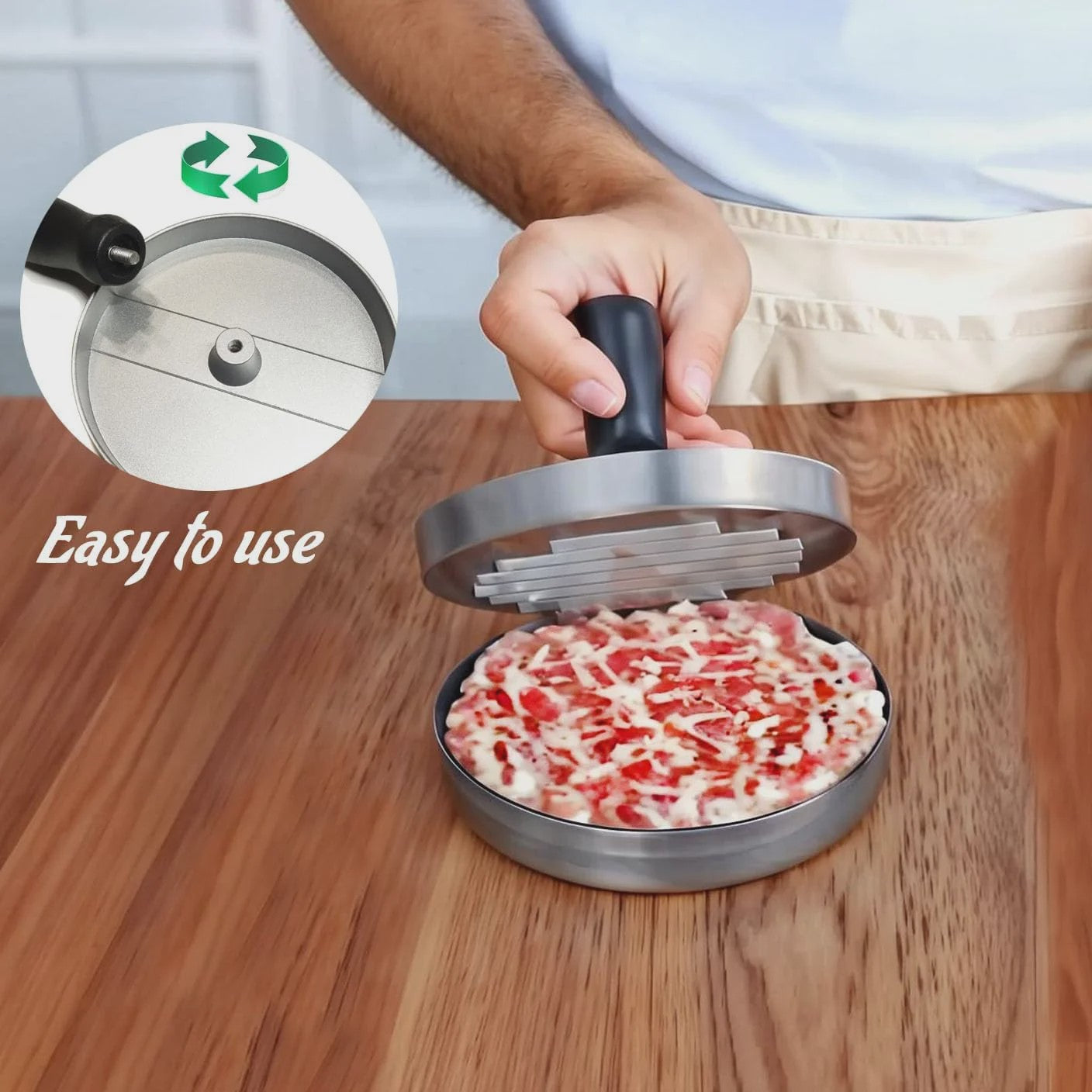 Aluminium Burgerpers voor Perfecte Hamburgers - Ideaal voor BBQ & Keuken