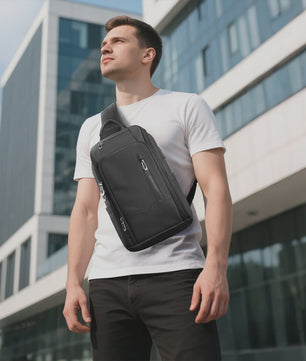 Waterdichte Heren Crossbody Tas met USB Laadpoort - Anti-diefstal Schoudertas