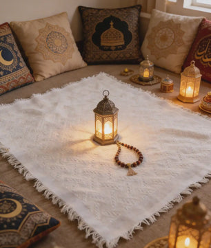 Boho Gebedskleed & Picknickkleed - Katoen Blend met Franje, Ideaal voor Yoga, Meditatie en Ramadan