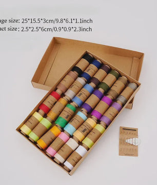 Garen Set met Naalden - 12/18/24 Kleuren Polyester Garen voor Handwerken en Kledingreparatie
