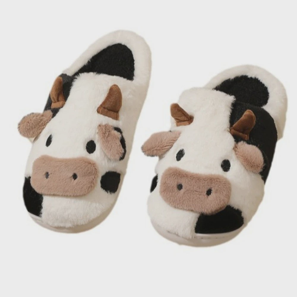 Warme Pluche Koe Pantoffels voor Dames & Heren - Comfortabel & Anti-slip
