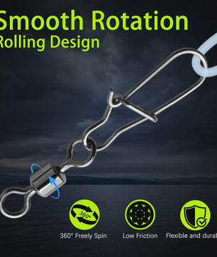 Duo-Lock Snap Swivels - Sterk Visgerei voor Zoutwater Visserij