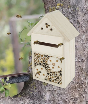 Houten Bijen- en Insectenhotel voor Tuin en Buiten - Natuurlijk Hout