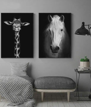 Moderne Canvas Schilderijen met Dieren: Leeuw, Olifant, Zebra & meer - Minimalistische Wanddecoratie