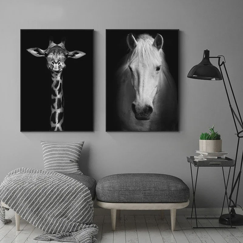 Moderne Canvas Schilderijen met Dieren: Leeuw, Olifant, Zebra & meer - Minimalistische Wanddecoratie