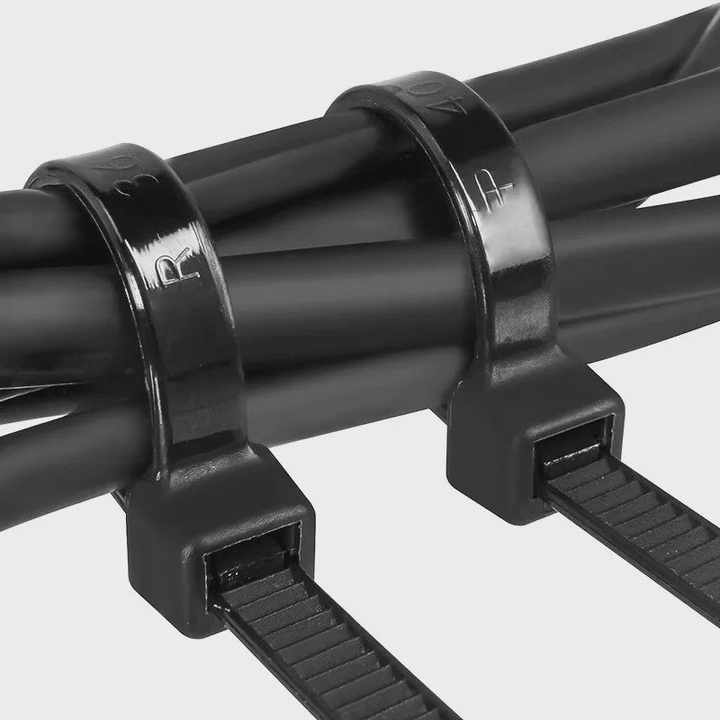 100x Zwarte Kabelbinders: Sterk, UV-bestendig & Zelfsluitend voor Thuis & Kantoor Kabelbeheer