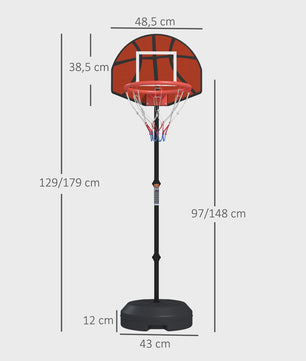 In hoogte verstelbare basketbalring met standaard en magnetisch dartbord - Indoor/Outdoor
