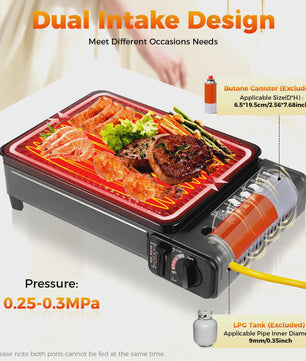 Draagbare Gas BBQ Grill met Opbergbox - Ideaal voor Camping, Reizen & Outdoor